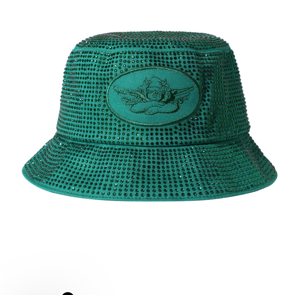 Green Rhinestone Bucket Hat